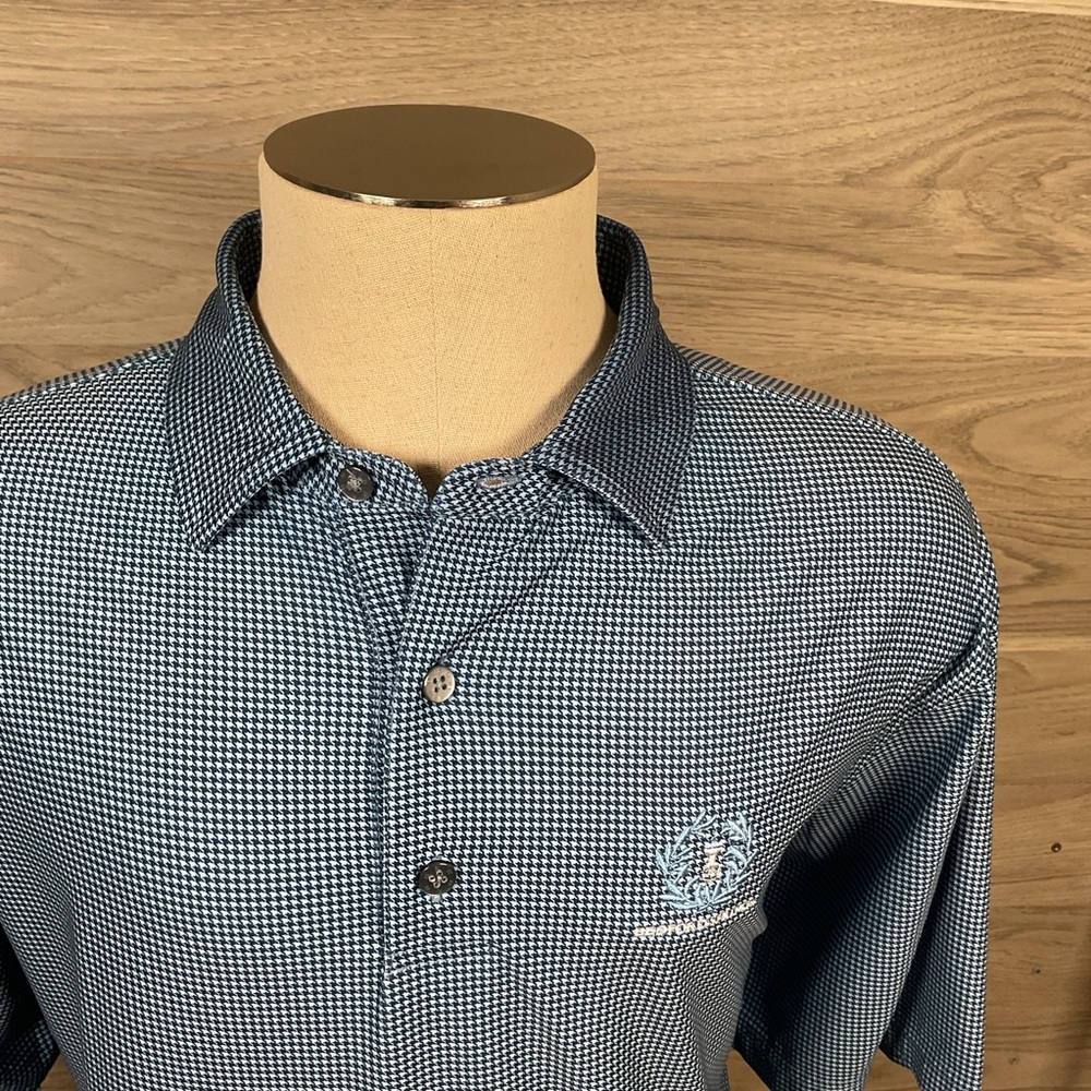 FootJoy x Bedford Springs Golf Club Performance Polo Shirt – Blue Houndstooth –